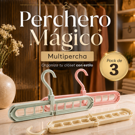 MultiPercha  |  Pack de 3 Percheros Mágicos Plegables 9 en 1